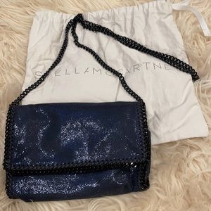 Stella McCartney Shiny navy blue with black hardware